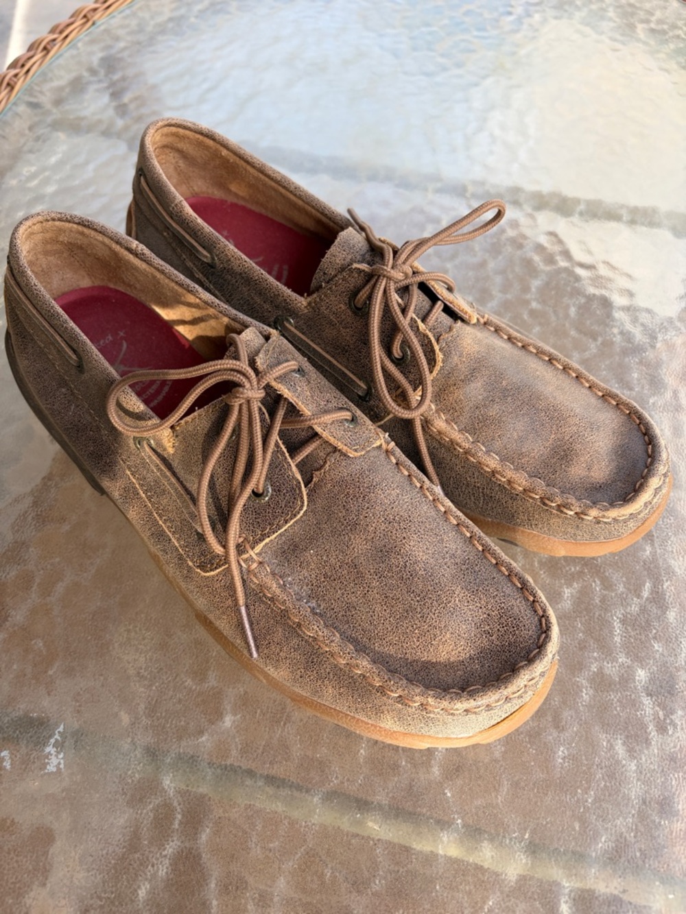 Twisted X Brown Suede Moccasin Shoes Size 9.5